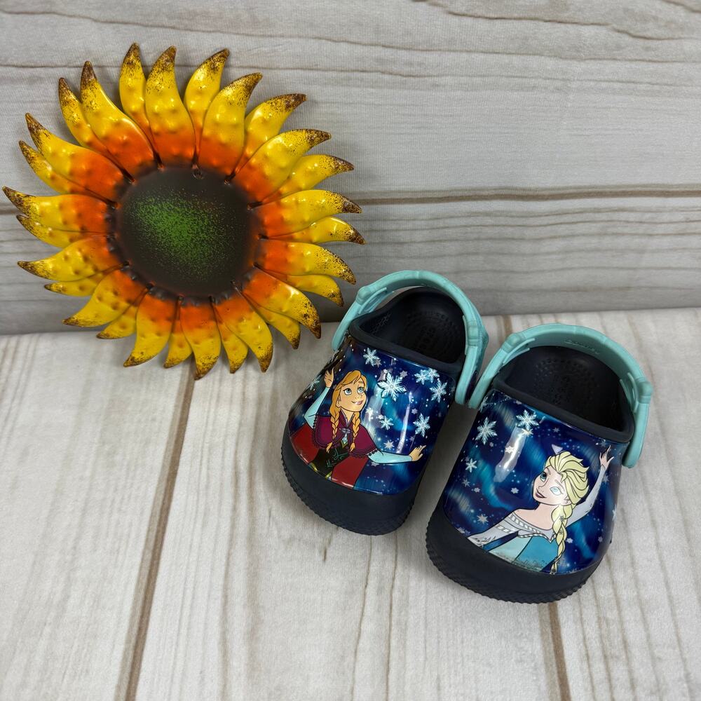 Kids Toddler Disney Frozen Elsa Anna Crocs Clogs Toddler Size 4‎
